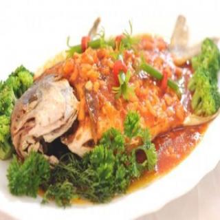 Món cá chim sốt nấm linh chi